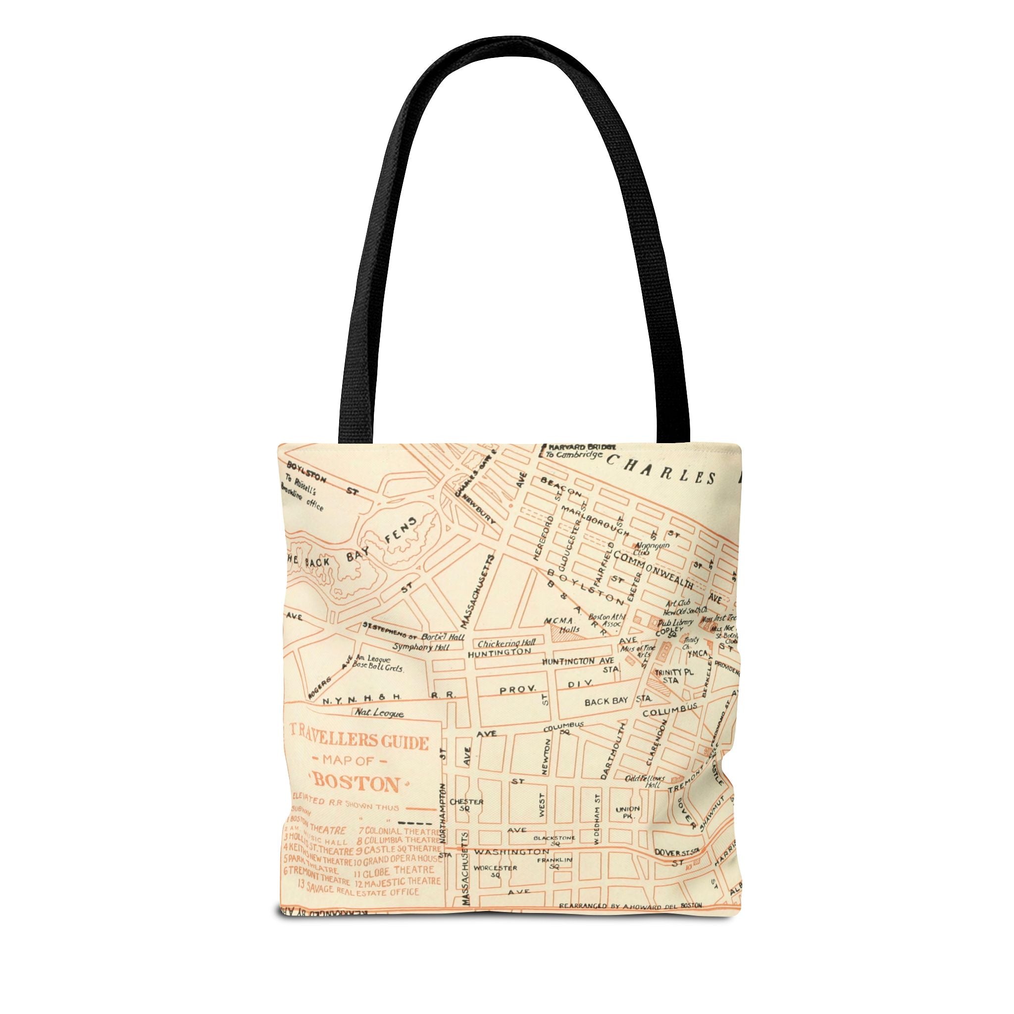 Boston, MA Vintage Map Tote Bag | Antique City Map All-Over Print