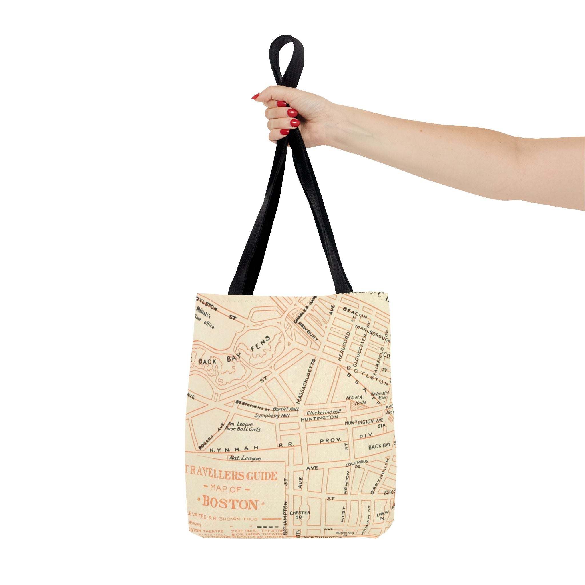 Boston, MA Vintage Map Tote Bag | Antique City Map All-Over Print